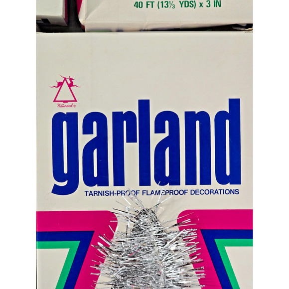 Vintage Tinsel Garland Christmas In Box Unused National Tinsel Co. Lot of 10 - Picture 7 of 7